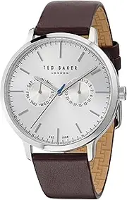 [TED BAKER] Men's BKPHAS501 Burgandy Haarvin Silver Burgundy Leather Watch