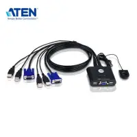 在飛比找PChome24h購物優惠-ATEN CS22U 2埠USB VGA帶線式KVM多電腦切