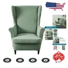 Machine Washable Non-Slip Wingback Chair Covers - Full Protection, Soft Comfort