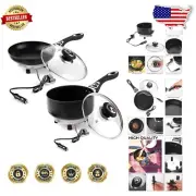 Lightweight 12V Alloy Steel Frying Pan and Saucepan Set - Perfect for Camping