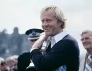 American golfer Jack Nicklaus cuddles the trophy after winning the- Old Photo