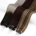 200PCS THICK 100% Remy Human Hair Extensions Micro Loop Nano Bead Ombre Grey USA