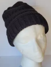 Ponytail Beanie Hat Cable Knit High Messy Bun Warm Winter Women Cap