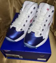 Size 10.5 Reebok Question Mid Allen Iverson Metallic Blue Toe Men’s Basketball