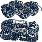 ERINGOGO 6 Pcs Adjustable Elastic Bungee Cords with Strong Metal Hooks for Secure Luggage and Camping Gear Straps with Adjustable for Versatile Use