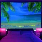 Beach Travel Large Wall Art Poster Blacklight Tapestry UV Reactive Wall Hanging