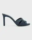 Saint Laurent Tribute Denim "Deep Navy Jeans" Mule Heels Sandals $895 WORN ONCE