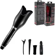 Automatic Hair curler Curling Iron with Tourmaline Ceramic Heater and LED Digital Mini Portable Curler Air Curling Wand Blackwithbox