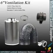 6''/150 Cultiv8 Metal Flange Inline Fan Carbon Filter Duct Ventilation Combo Kit