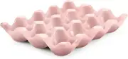 Ceramic 12 Cups Egg Tray - Whole Dozen Porcelain Egg Holder Container Keeper Sto