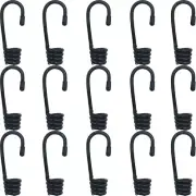 15PCS 3/8 Inch Plastic-Coated Bungee Shock Cord Hook Spiral Wire Hooks End...