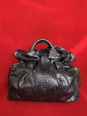 Donna Karan Metallic Purple Python Leather Large Tote W/ Crystals $4.2K Retail