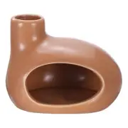 Modern Incense Burner, Ceramic Incense Holder Ash Catcher, Brown