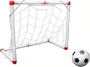 jojofuny Kids Mini Soccer Goal Set Portable Soccer Equipment Portable Kid Soccer Goals Mini Net and Ball Set with Pump for Kids Youth Games Sports Outdoor Play(56cm)