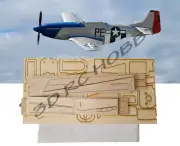 P-51D Mustang Type S 47" Wingspan R/C Airplane Short Kit Laser Cut Balsa & Ply