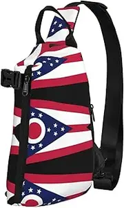 WURTON Chinese Flag Print Crossbody Backpack,Travel Hiking Cross Bag Diagonally, Cycling Bag