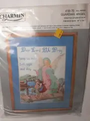 Charmin Cross Stitch Guardian Angel with Kids 14” x 18” Printed Cross Stitch Kit
