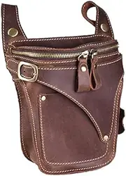 Leather Motorcycle Bag for Men Genuine Belt Bag High Retro Men's Waist Bag Men's Hip Packaging Bag