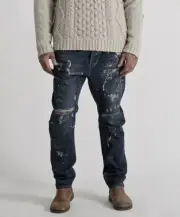 Man x One Teaspoon Cowboy Mr Golds Relaxed Tapered Jeans Size 32R