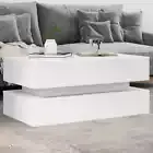Coffee Table with LED Lights White 90x50x40 cm vidaXL