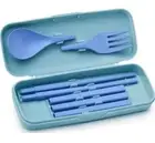 Portable Cutlery Set with Case-Blue