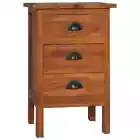 Bedside Cabinet 40X35x60 Cm Solid Teak Wood Fur,Wood Bedside Tables