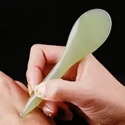 Leosense Jade Acupressure Gua Sha Beauty Pen - Natural Jade Deep Tissue Trigger Point Massage Therapy Tool - Facial Guasha Tools - Reflexology Pressure Point Massager for Body Relax and Pain Relief