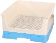 Medium Dog Potty Training Tray Pet Puppy Toilet Trays Loo Pad Mat with Wall Blue