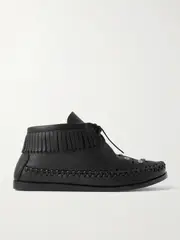 [Isabel Marant] Isabel Marant - Felsa Fringed Embellished Leather Ankle Boots - Black - FR38 FR 38 Black