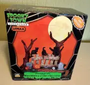 Lemax Spooky Town HAPPY HOWL-O-WEEN Lighted Accent Retired Halloween 94969 NOS