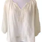 House Of Harlow Bohemian Crop Pheasant Top Ivory Size Small