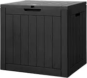 Outdoor Storage Box, 118L Capacity, Lockable Container, 56 x 43 x 53cm, Black