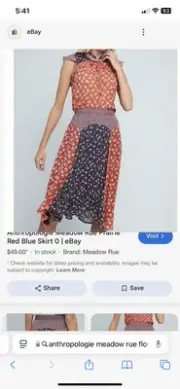 Anthropologie Meadow Rue Floral Patchwork Midi Skirt