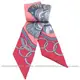 【9成新】HERMES TWILLY 時尚配件亮眼圖案絲巾/緞帶.桃紅/粉現金價$4,980