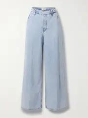 [FRAME] FRAME - The Wide Trouser High-rise Wide-leg Organic Jeans - Light denim - 28 28 Blue