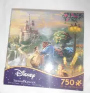 Thomas Kinkade Disney Beauty and the Beast falling in Love Puzzle 750 MIB