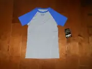 NWT RAWLINGS Baseball Raglan Compression Top Shirt Size YL Royal/Gray
