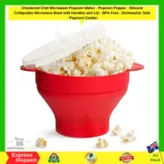 Microwave Popcorn Maker Silicone Bowl With Lid Quick Cooking BPA Free Fun Snack