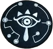 The Legend of Zelda Sheikah Eye 3 1/2" Tall Embroidered Iron on Patch