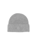 [Moncler] Moncler Cashmere Logo-patch Beanie ONE SIZE GREY