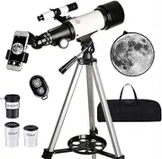 [UONNO] Telescope, 70mm Aperture 400mm AZ Mount Astronomical Refracting Telescope for Beginners Adults & Kids, Portable Outdoor Scope with Phone Adapter, Tripod and Backpack