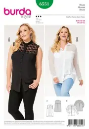Burda 6551 Misses Shirt Blouse Plus Size Sewing Pattern Size 20-32
