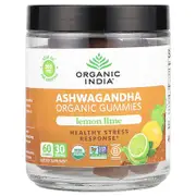 Organic India, Organic Ashwagandha Gummies, Lemon Lime, 60 Gummies (150 mg Per Gummy)