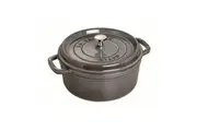 Staub 24cm 3.8L Cast Iron Round Cocotte Pot w Lid Induction Cookware Graphite