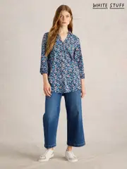 White Stuff Blue Annie Longline 100% Cotton Shirt (AP7686) | $63