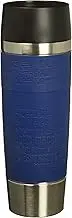 Emsa 515618 Travel Mug Large Insulated Drinking Cup with Quick Press Closure, 0.5 litres, Blue,1 Count (Pack of 1)
