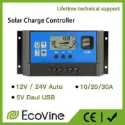 Solar Panel Charge Controller 12V 24V PWM MPPT 20A Automotive Battery Ch