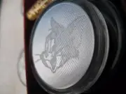 1-OZ.PURE SILVER RARE TOM AND JERRY HOLOGRAPHIC CLASSIC CARTOON COIN + GOLD