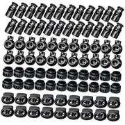 320 Pcs Plastic Cord Locks, Single Double Hole Spring Stop Toggle Stoppers for