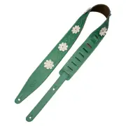 Levy's 2.5" In Bloom Leather Guitar Strap - Green